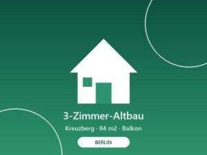 Açık 3 odalı eski bina dairesi Berlin-Kreuzberg'de — 84 m², balkon, mutfak donanımı